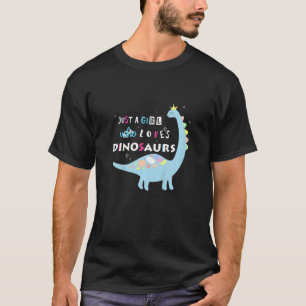 Kinder dinosaurussen gewoon een meisje dat houdt v t-shirt
