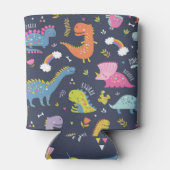 Kinder dinosaurussen: kleurrijk patroon blikjeskoeler (Achterkant)
