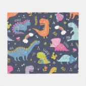 Kinder dinosaurussen: kleurrijk patroon fleece deken (Voorkant (Horizontaal))
