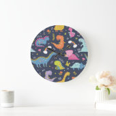 Kinder dinosaurussen: kleurrijk  patroon grote klok (Huis)