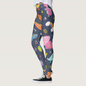Kinder dinosaurussen: kleurrijk  patroon leggings (Links)