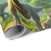Kinder Dinosaurussen Oerwoud Print Cadeaupapier (Rol Hoek)