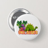 Kinder dinosaurussen ronde button 5,7 cm (Voorkant /achterkant)