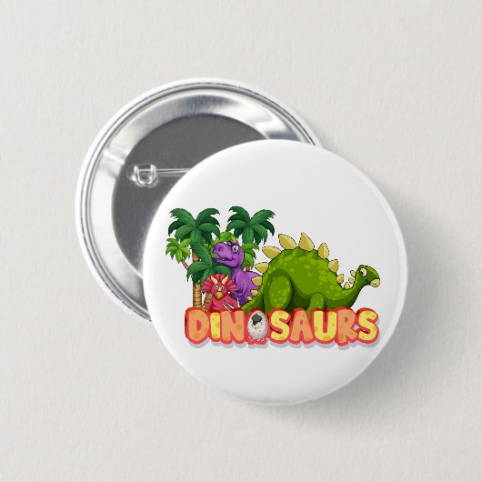 Kinder dinosaurussen ronde button 5,7 cm (Voorkant /achterkant)