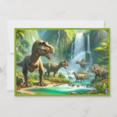 Kinder Dinosaurussen Verjaardagsfeest Kaart (Achterkant)