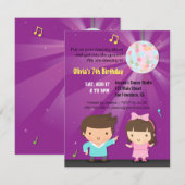 Kinder Disco Ball Groove Dance Birthday Party Paar Kaart (Voorkant / Achterkant)