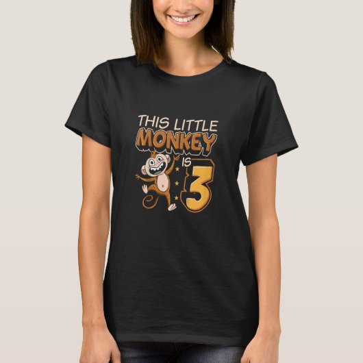 Kinder Dit apje is 3 Monkey Ape Animale 3r T-shirt (Voorkant)