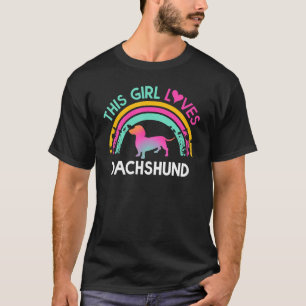 Kinder dit meisje houdt van teckel Schattigee rege T-shirt