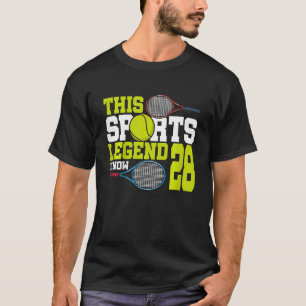 Kinder dit sportleggende is nu 28 tennenis 28e geb t-shirt