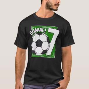 Kinder doel 7e verjaardag 7 jaar oude voetbal t-shirt