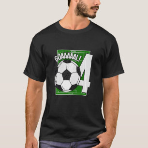 Kinder doel vierde verjaardag 4 jaar oude voetbals t-shirt