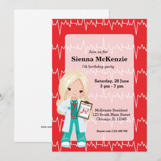 Kinder dokter kaart (Voorkant / Achterkant)