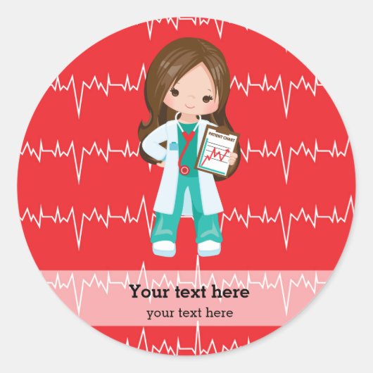 Kinder dokter ronde sticker (Voorkant)