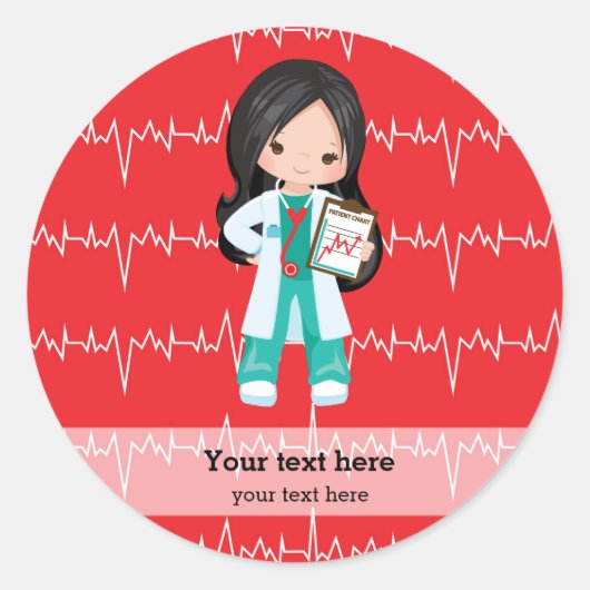 Kinder dokter ronde sticker (Voorkant)