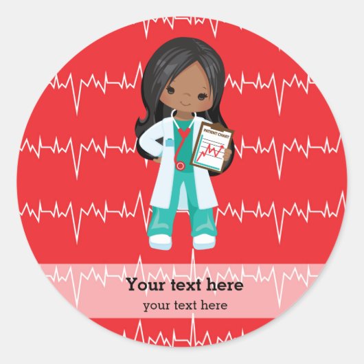 Kinder dokter ronde sticker (Voorkant)
