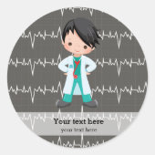 Kinder dokter ronde sticker (Voorkant)