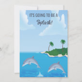 Kinder Dolfijn Strand Verjaardagsfeestje Kaart (Voorkant)