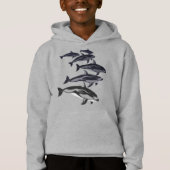 Kinder Dolphin Hoodie White Sided Dolphin Sweatshi (Voorkant)