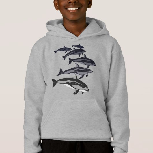 Kinder Dolphin Hoodie White Sided Dolphin Sweatshi (Voorkant)