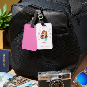 Kinder donkere haarnaam bagagelabel