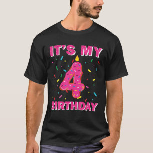 Kinder Donut Het is mijn vierde verjaardag vier ja T-shirt