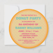 Kinder Donut Party Meisje Verjaardag Kaart (Achterkant)