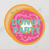 Kinder Donut Party Meisje Verjaardag Kaart (Voorkant / Achterkant)