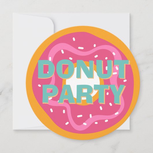 Kinder Donut Party Meisje Verjaardag Kaart (Voorkant)