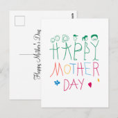 Kinder Doodle Happy Moederdag Briefkaart (Voorkant / Achterkant)