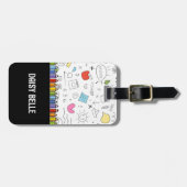 Kinder Doodle Tekening Bagagelabel (Voorkant horizontaal)