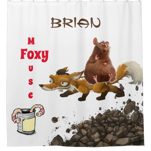 Kinder douche gordijn vos-muis (Voorkant)