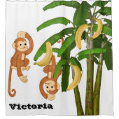 Kinder douchegordijn aap banaan boom (Voorkant)