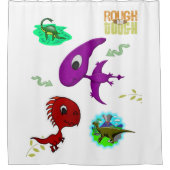 Kinder douchegordijn dinosaurus kleurrijk (Voorkant)