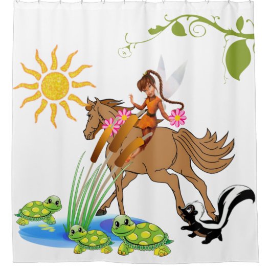 Kinder douchegordijn — Fairy Turtle Skunk (Voorkant)