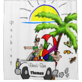 Kinder douchegordijn strand bum parking (Voorkant)