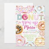 Kinder Doughnut Birthday Uitnodiging (Voorkant / Achterkant)