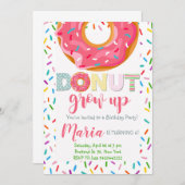 Kinder Doughnut Birthday Uitnodiging (Voorkant / Achterkant)