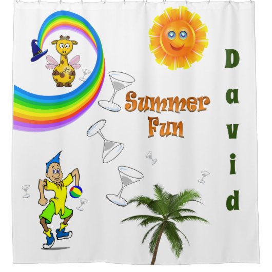 Kinder douwergordijn zonneregenboogGiraffe Douchegordijn (Voorkant)