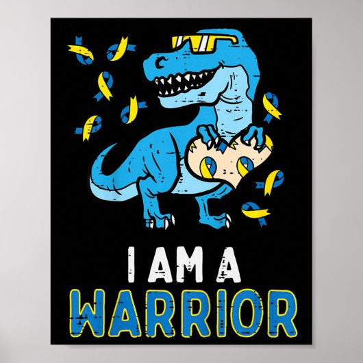 Kinder Downsyndroom Warrior Dino Awareness Trex Bo Poster (Voorkant)