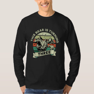 Kinder draaien 3 jaar oud verjaardagsjongen Beer 3 T-shirt