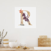 Kinder Dragon Custom Naam Monogram R Kwekerij Kame Poster (Keuken)
