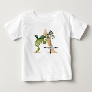 Kinder Dragon Custom Name Monogram Een kleuterscho