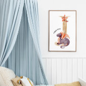 Kinder Dragon Custom Name Monogram J Nursery Room Poster