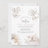 Kinder Dragon Verjaardagsfeestuitnodiging Kaart (Voorkant)