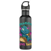Kinder dragons met tacos Funny Dragon Gi Waterfles (Voorkant)
