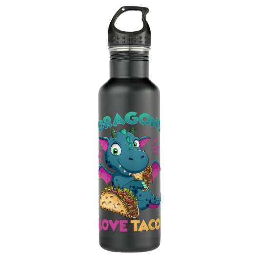 Kinder dragons met tacos Funny Dragon Gi Waterfles (Voorkant)