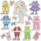 Kinder Dress-A-Blonde-Doll-Sticker Sticker (Voorkant)