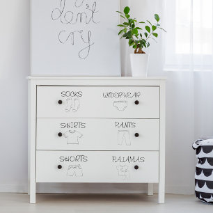 Kinder Dresser Etiketten die voor de Organisatie v Sticker