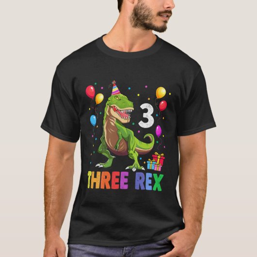 Kinder drie dagen 3e verjaardag Dinosaur 3 jaar T-shirt (Voorkant)