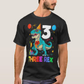 Kinder drie dagen 3e verjaardag Dinosaur 3 jaar T-shirt (Voorkant)